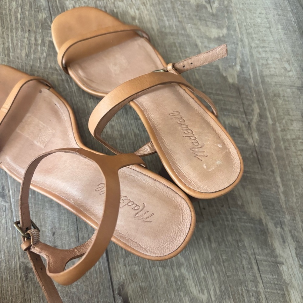 Madewell tan block heels - Picture 5 of 8